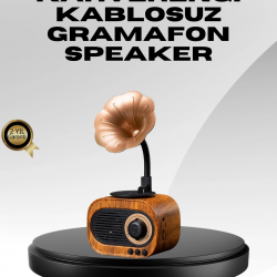 Mey İthalat® Kablosuz Retro Radyo Hoparlör 5W Güçlü Ses USB Hafıza Kart Destekli