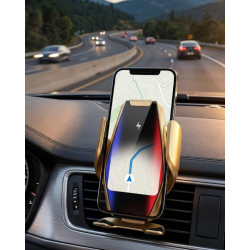 Mey İthalat® Kablosuz Şarjlı Araç Telefon Tutucu Sensörlü Otomatik Kilit 360 Derece Döner