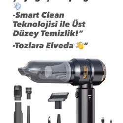 Mey İthalat® Kablosuz Şarjlı El Süpürgesi 2’si 1 Arada – Güçlü Vakum ve Üfleme Özellikli Mini Temizlik