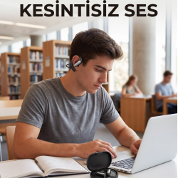 Mey İthalat® Kablosuz Spor Kulaklığı Kulak Kancalı Bluetooth Kulaklık Şarj Kutulu