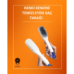 Mey İthalat® Kafa Derisi Masajlı Saç Tarağı – Kendini Temizleyen, Anti-Statik
