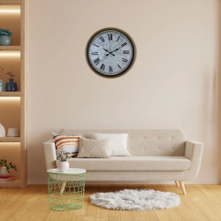 Mey İthalat® Kahverengi 36 Cm Atlas Tasarım Duvar Saati