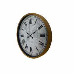 Mey İthalat® Kahverengi 36 Cm Atlas Tasarım Duvar Saati