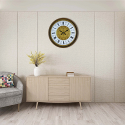 Mey İthalat® Kahverengi 36 Cm Desenli Duvar Saati