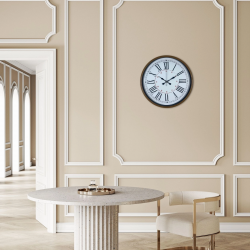 Mey İthalat® Kahverengi 36 Cm Roma Rakamlı Duvar Saati