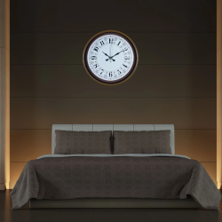 Mey İthalat® Kahverengi Motifli 36 Cm Duvar Saati