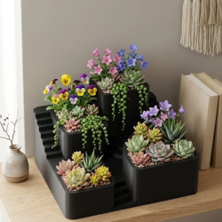 Mey İthalat® KAKTÜS SAKSI SETİ SİYAH