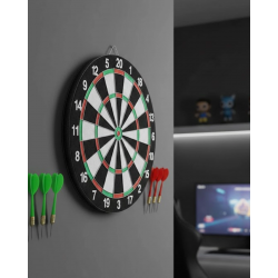 Mey İthalat® Kaliteli Ahşap Dart Tahtası 12 İnç  4 Dart Ok Seti