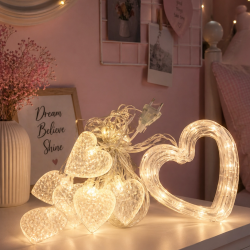 Mey İthalat® Kalp Figürlü LED Neon Dekor Işığı Romantik Ortam Aydınlatması