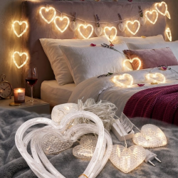 Mey İthalat® Kalp Şeklinde LED Neon Işık Dekoratif Romantik Oda ve Duvar Lambası