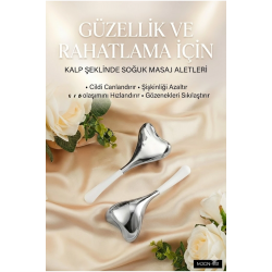 Mey İthalat® Kalp Şeklinde Soğuk Yüz Masaj Aleti - Cilt Sıkılaştırıcı ve Şişkinlik Giderici Cryo Sticks