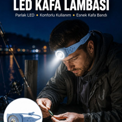 Mey İthalat® Kampçı Kafa Lambası Su Geçirmez Çok Modlu LED Yeni Nesil