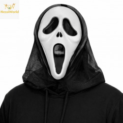 Mey İthalat® Kapşonlu Çığlık Maskesi Scream Maskesi - Hayalet Maskesi 33x21 cm