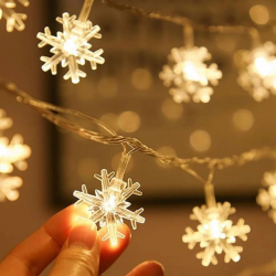 Mey İthalat® Kar Tanesi Şekilli 3.5 Metre USB LED Işık – 20 LED’li Dekoratif Kış ve Yılbaşı Aydınlatması