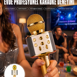 Mey İthalat® Karaoke Mikrofon Dahili Hoparlörlü Sd-usb-aux Girişli Bluetooth Hoparlör