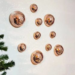 Mey İthalat®  Kare Bronz Cam Mozaik Fayans Çıkartmaları El İşi Kare Cam Fayans Kendinden Yapışkanlı Aynalı Dekor Panel 30x30 Cm