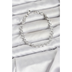 Mey İthalat® Kare Zirkon Taşlı Gümüş Renk Pirinç Su Yolu Kadın Bileklik