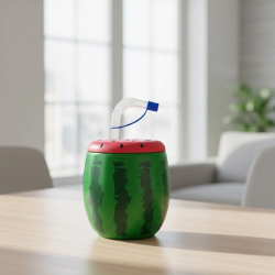 Mey İthalat®  Karpuz Model Kendiliğinden Pipetli 900 ml Suluk, Matara