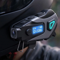 Mey İthalat® Kask İçi Bluetooth Kulaklık Kamera ve Fener Özellikli Su Geçirmez Dayanıklı Tasarım
