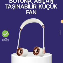 Mey İthalat® Katlanabilir Asılabilir Mini Fan USB Şarjlı 3 Kademeli Sessiz