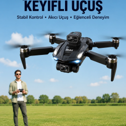 Mey İthalat® Havadan Çekim İçin Çift Kameralı Kompakt ve Kolay Taşınabilir Drone