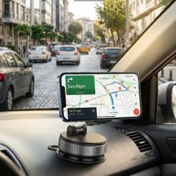 Mey İthalat® Katlanabilir Manyetik Telefon Tutucu Araç Konsol Telefon Standı