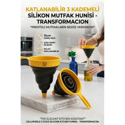 Mey İthalat® Katlanabilir Silikon Huni - Mutfak ve Araç İçin Yer Kaplamayan Pratik Akıllı Çözüm 723159