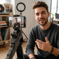 Mey İthalat® Katlanabilir Telefon Standı Mini Tripod Masaüstü Video Çekim Tutucu