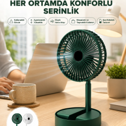 Mey İthalat® Katlanabilir Usb Şarjlı Masaüstü Soğutucu Mini Fan Telefon Tutucu