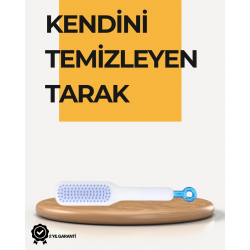 Mey İthalat® Kendi Kendini Temizleyen Saç Tarağı – Anti-Statik, Silikon Uçlu, ABS Malzeme, 22x4 cm