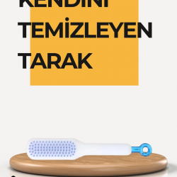 Mey İthalat® Kendi Kendini Temizleyen Saç Tarağı – Anti-Statik, Silikon Uçlu, ABS Malzeme, 22x4 cm
