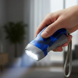 Mey İthalat® Kendiliğinden Şarjlı El Feneri Pilsiz Manuel Şarjlı Güçlü Işık