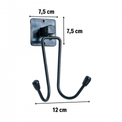 Mey İthalat®  Kendiliğinden Yapışkanlı Siyah Paslanmaz Metal Bornoz ve Havlu Askılığı