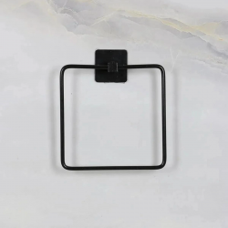 Mey İthalat®  Kendiliğinden Yapışkanlı Siyah Paslanmaz Metal Kare Havluluk