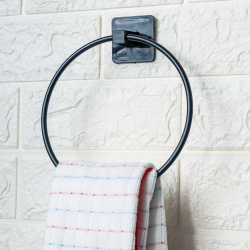 Mey İthalat®  Kendiliğinden Yapışkanlı Siyah Paslanmaz Metal Yuvarlak Havluluk