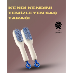 Mey İthalat® Kendini Temizleyen Masajlı Saç Tarağı – Anti-statik, Ergonomik Tasarım