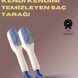Mey İthalat® Kendini Temizleyen Masajlı Saç Tarağı – Anti-statik, Ergonomik Tasarım