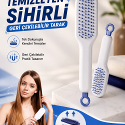 Mey İthalat® Kendini Temizleyen Tarak Fırça Geri Çekilebilir Evcil Hayvana Uygun Sıkı Dişli