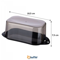 Mey İthalat®  Kilitli Plastik Kapaklı Kahvaltılık Tereyağlık Peynirlik Erzak Saklama Kabı Ap-9428