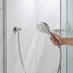 Mey İthalat® Kireç Önleyici El Duşu Seti Spiral Duş Hortumu Hareketli Duş Askısı