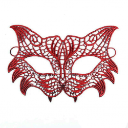 Mey İthalat®  Kırmızı Dantel Masquerade Maskesi 8 No