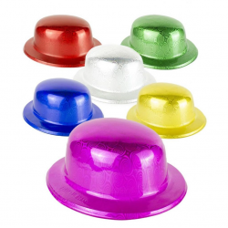 Mey İthalat®  Kırmızı Renk Hologramlı Plastik Yuvarlak Melon 27x24 cm