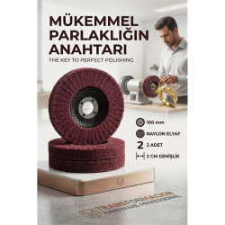 Mey İthalat® Kırmızı Skoç Elyaf Mop Parlatma Diski - 100 MM Metal ve Paslanmaz  723117