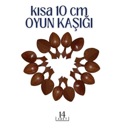 Mey İthalat® Kısa Oyun Kaşığı Halk Oyunu Kaşığı - Kına Kaşığı Kısa Saplı Zeybek Oyun Kaşığı 14 ADET 718723