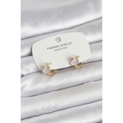 Mey İthalat® Kitty Model Gold Renk Pirinç Çocuk Küpe