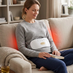 Mey İthalat® Kızılötesi Isıtmalı Titreşimli Kadın Bel ve Rahim Masaj Kemeri USB Şarjlı