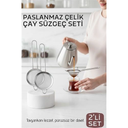Mey İthalat® Klasik Çay Süzgeci 304 Paslanmaz Çelik 2 ADET 721306