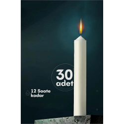 Mey İthalat® Klasik Mum 30 Adet - Kokusuz Mum 721865