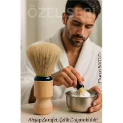 Mey İthalat® Klasik Tıraş Seti – Ahşap Saplı Fırça & 304 Paslanmaz Çelik Tıraş Tası  722290
