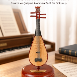 Mey İthalat® Klasik Ud Figürlü Melodili Müzik Kutusu Şık Hediyelik